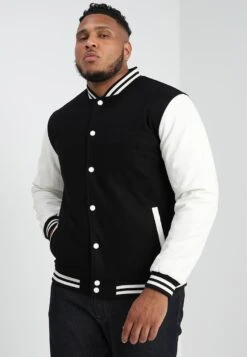 URBAN CLASSICS Oldschool College Jacket- Lichte Jas - Black/White