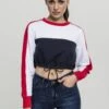 URBAN CLASSICS Ladies- Sweater - Navy/White/Fire Red