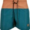 URBAN CLASSICS Block- Zwemshorts - Teal Toffee