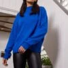 URBAN CLASSICS Oversize Turtleneck - Trui - Bright Blue