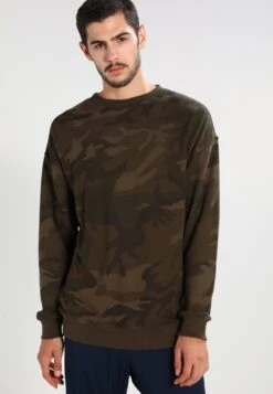 URBAN CLASSICS Camo - Sweater - Olive