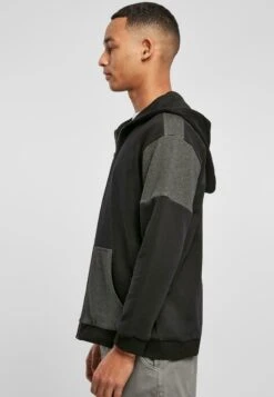 URBAN CLASSICS Oversized Patch - Sweater Met Rits - Black Charcoal -Urban Classics 0d1a770f14824f4ab7ebc1a8fb984f70
