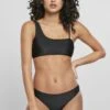 URBAN CLASSICS Ladies Recycled Asymmetric Tank Top Bikini - Bikini - Black