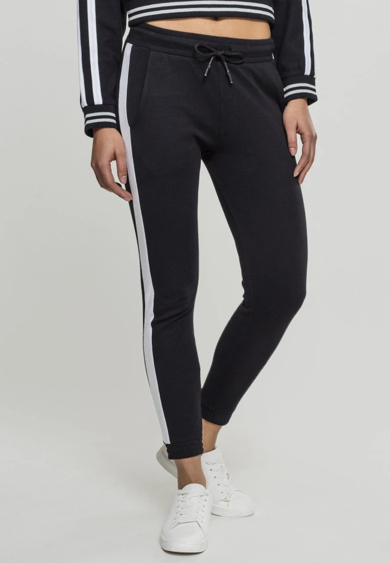 URBAN CLASSICS Ladies Interlock Jogpants - Trainingsbroek - Black/White 3 URBAN CLASSICS Ladies Interlock Jogpants - Trainingsbroek - Black/White