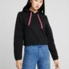 URBAN CLASSICS Ladies Contrast Drawstring Hoody - Hoodie - Black -Urban Classics 16113ca302694c0699189f7f3412d92a