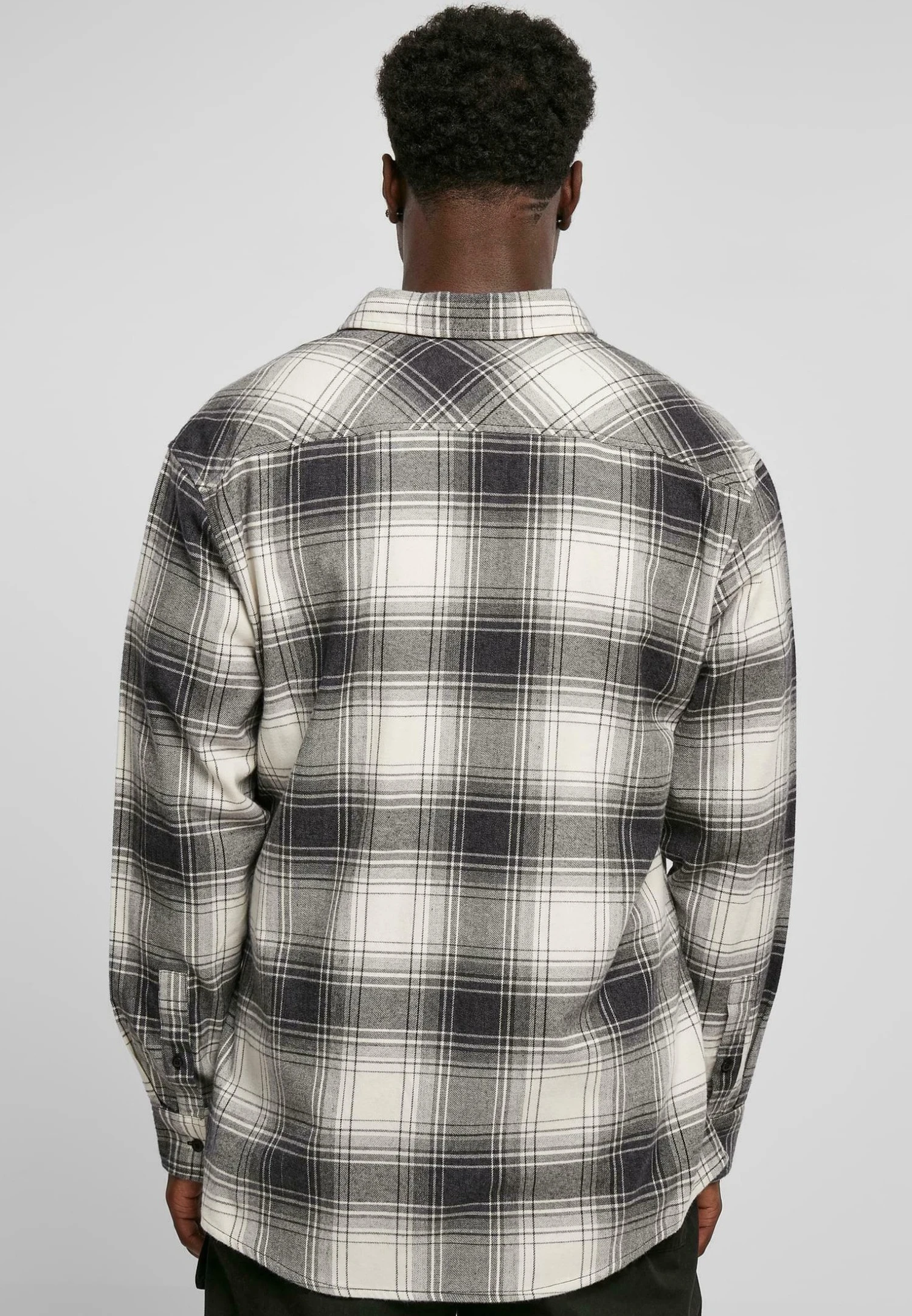 URBAN CLASSICS Mock Check - Overhemd - Whitesand Black 5 URBAN CLASSICS Mock Check - Overhemd - Whitesand Black - Afbeelding 3