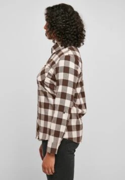 URBAN CLASSICS Overhemdblouse - Pink Brown -Urban Classics 1a713ea73a0a4ea0adfa22673ac50e34