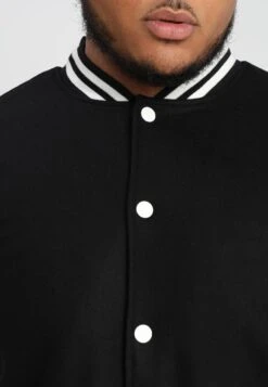 URBAN CLASSICS Oldschool College Jacket- Lichte Jas - Black/White -Urban Classics 1c595bd69b4b4a7fb3a28762c96678dd