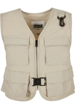 URBAN CLASSICS Ladies Short Tactical Vest - Bodywarmer - Concrete -Urban Classics 1cd6ddc9378242fa8c30991a4c645442