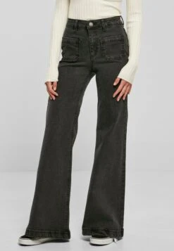 URBAN CLASSICS Vintage- Flared Jeans - Black Washed