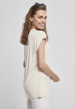 URBAN CLASSICS Ladies Modal Extended Shoulder Tee - T-Shirt Basic - Whitesand -Urban Classics 22d8673861da46f7bc229c6220c67c11
