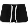 URBAN CLASSICS Ladies French Terry Hotpants - Shorts - Black/White -Urban Classics 2371554444e04496ab2cbfc73e32a390