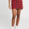 URBAN CLASSICS Ladies Short Checker Skirt - Minirok - Red/Black -Urban Classics 238979e70e684fdd8d3a8fcb345332d5