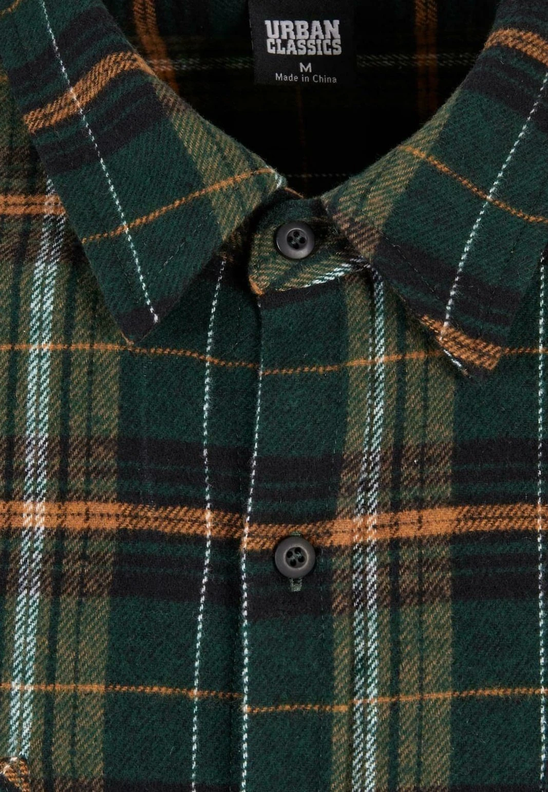 URBAN CLASSICS Boxy Fane Check- Overhemd - Bottlegreen Orange 6 URBAN CLASSICS Boxy Fane Check- Overhemd - Bottlegreen Orange - Afbeelding 4