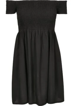 URBAN CLASSICS Ladies Smoked Off Shoulder Dress - Jurk - Black -Urban Classics 25653c5bec82475f9fd49d22a3473a7a