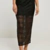 URBAN CLASSICS Stretch Crochet - Maxirok - Black