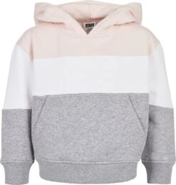 URBAN CLASSICS Hoodie - Lightrose/White/Grey