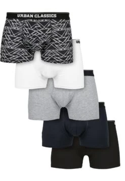 URBAN CLASSICS 5 Pack - Onderbroeken - Tron Aop White Grey Navy+Black