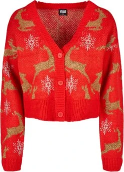 URBAN CLASSICS Oversized Christmas- Vest - Red/Gold -Urban Classics 2b0f1f696cfc429e99d48db050a5ee9b