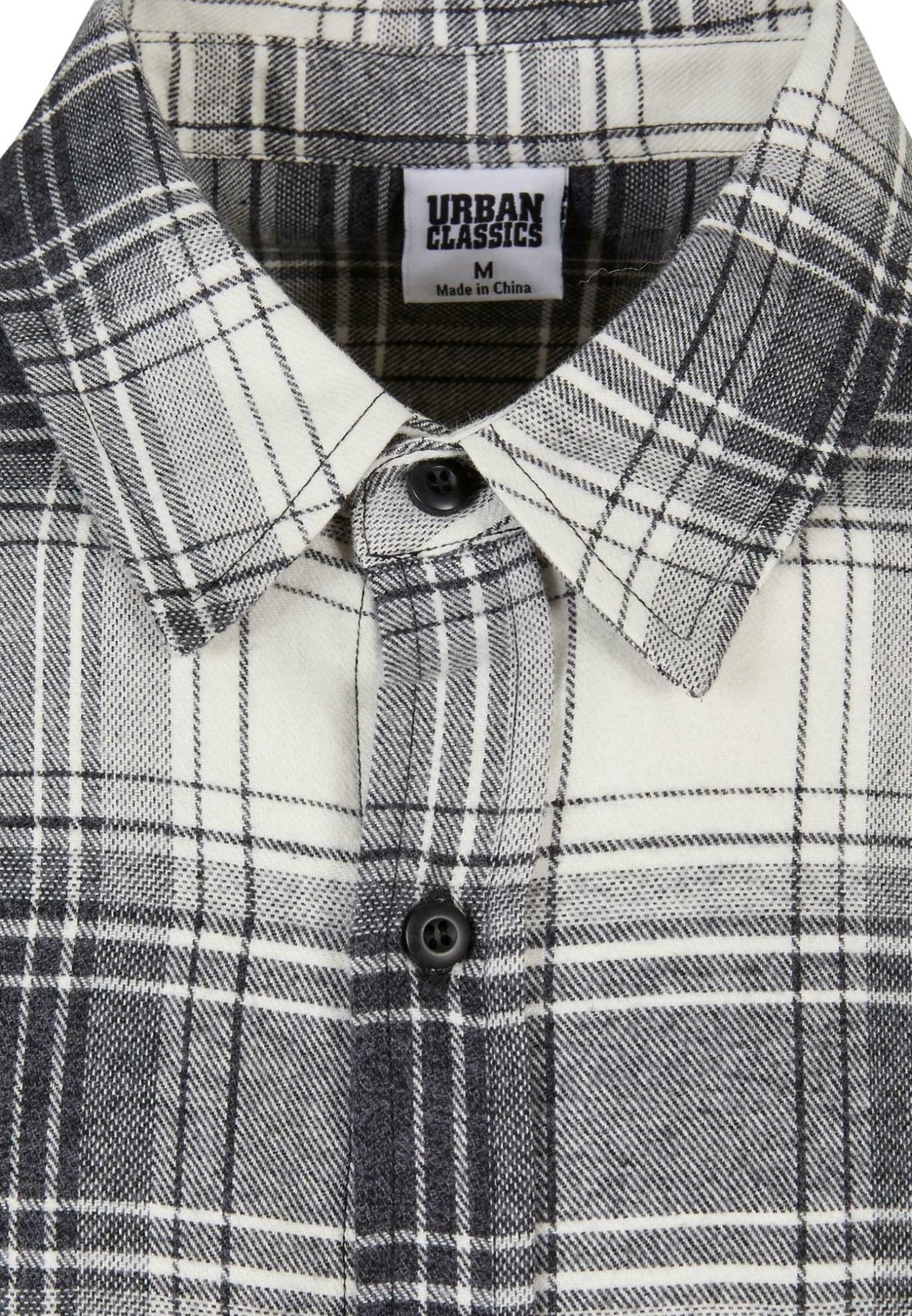 URBAN CLASSICS Mock Check - Overhemd - Whitesand Black 10 URBAN CLASSICS Mock Check - Overhemd - Whitesand Black - Afbeelding 8