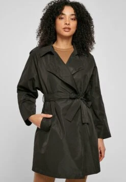 URBAN CLASSICS Crinkle Minimal - Trenchcoat - Black