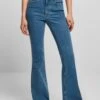URBAN CLASSICS Organic High Waist - Bootcut Jeans - Clearblue Washed