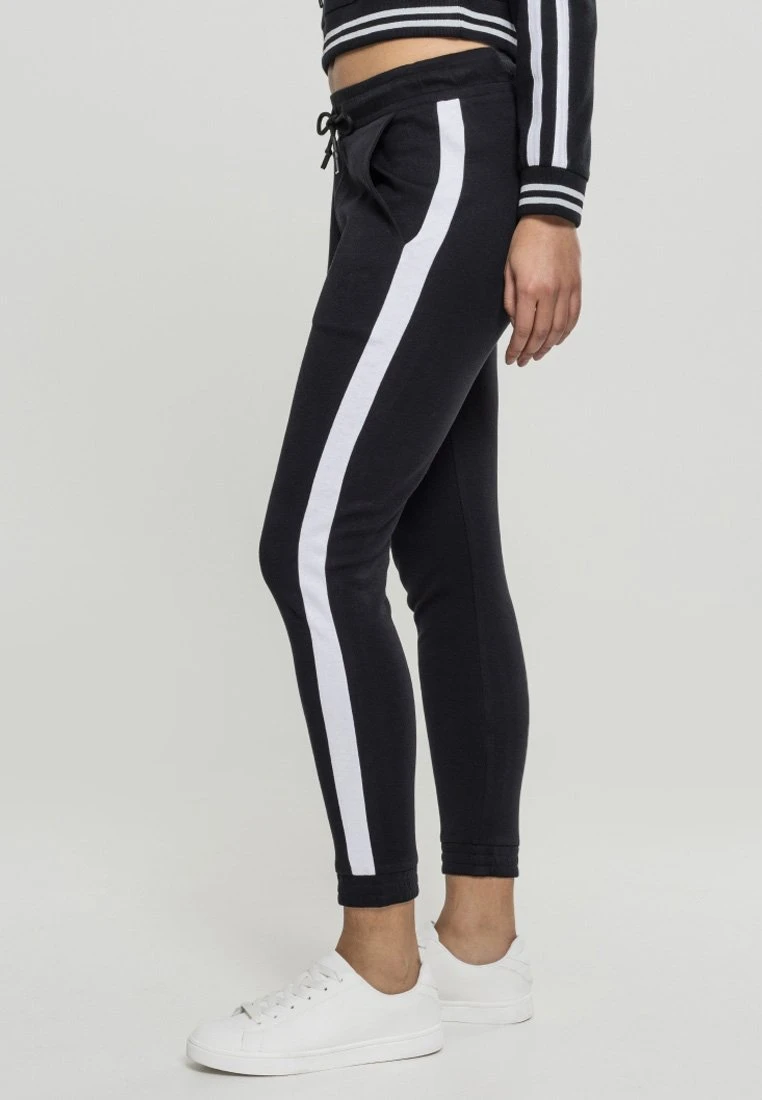 URBAN CLASSICS Ladies Interlock Jogpants - Trainingsbroek - Black/White 4 URBAN CLASSICS Ladies Interlock Jogpants - Trainingsbroek - Black/White - Afbeelding 2