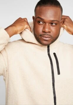 URBAN CLASSICS Hooded Zip Jacket - Lichte Jas - Darksand -Urban Classics 34b2a34525ec493ba031ef095fdf35d5