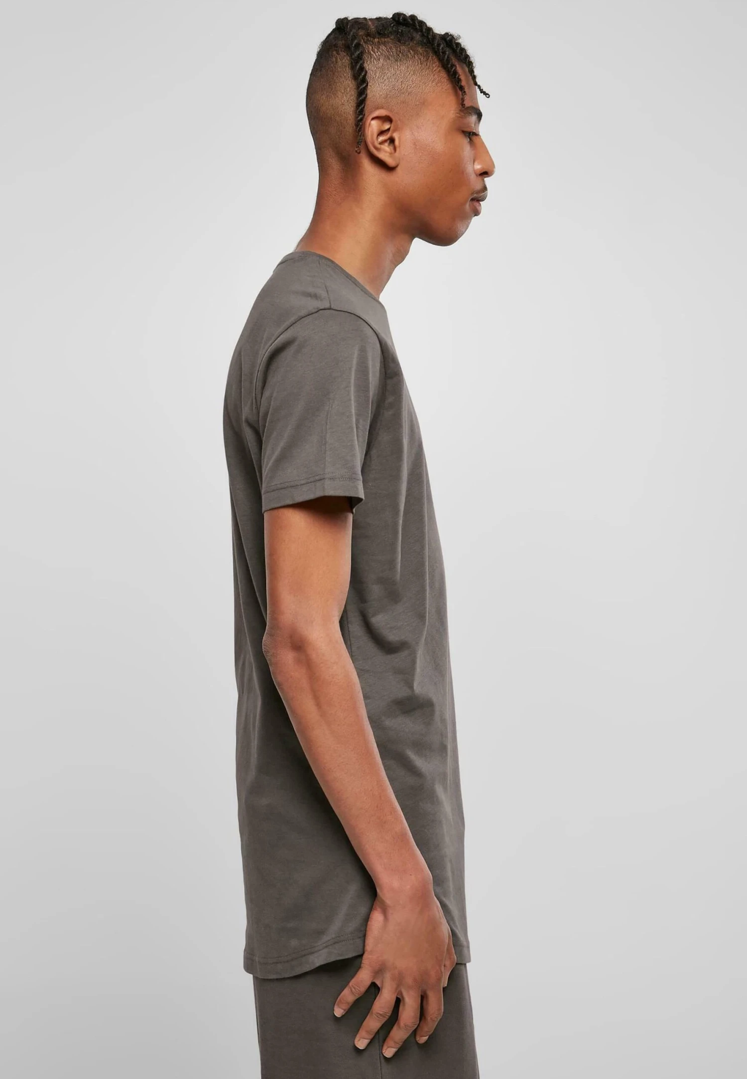 URBAN CLASSICS Shaped Long - T-Shirt Basic - Darkshadow 7 URBAN CLASSICS Shaped Long - T-Shirt Basic - Darkshadow - Afbeelding 5
