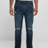 URBAN CLASSICS Straight Leg Jeans - Darkblue Destroyed Washed -Urban Classics 3a3adde988de404bb15c46947a83895f
