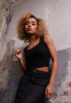 URBAN CLASSICS Short Corsage - Top - Black