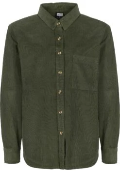 URBAN CLASSICS Ladies Corduroy Oversized Shirt - Overhemdblouse - Olive -Urban Classics 3f98096b5e724468920794f63cefbeea