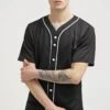 URBAN CLASSICS Baseball- Overhemd - Black/White -Urban Classics 41fe63ae49f4434484860b9d4182e51f