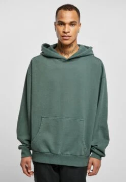 URBAN CLASSICS Garment Dye- Hoodie - Bottlegreen