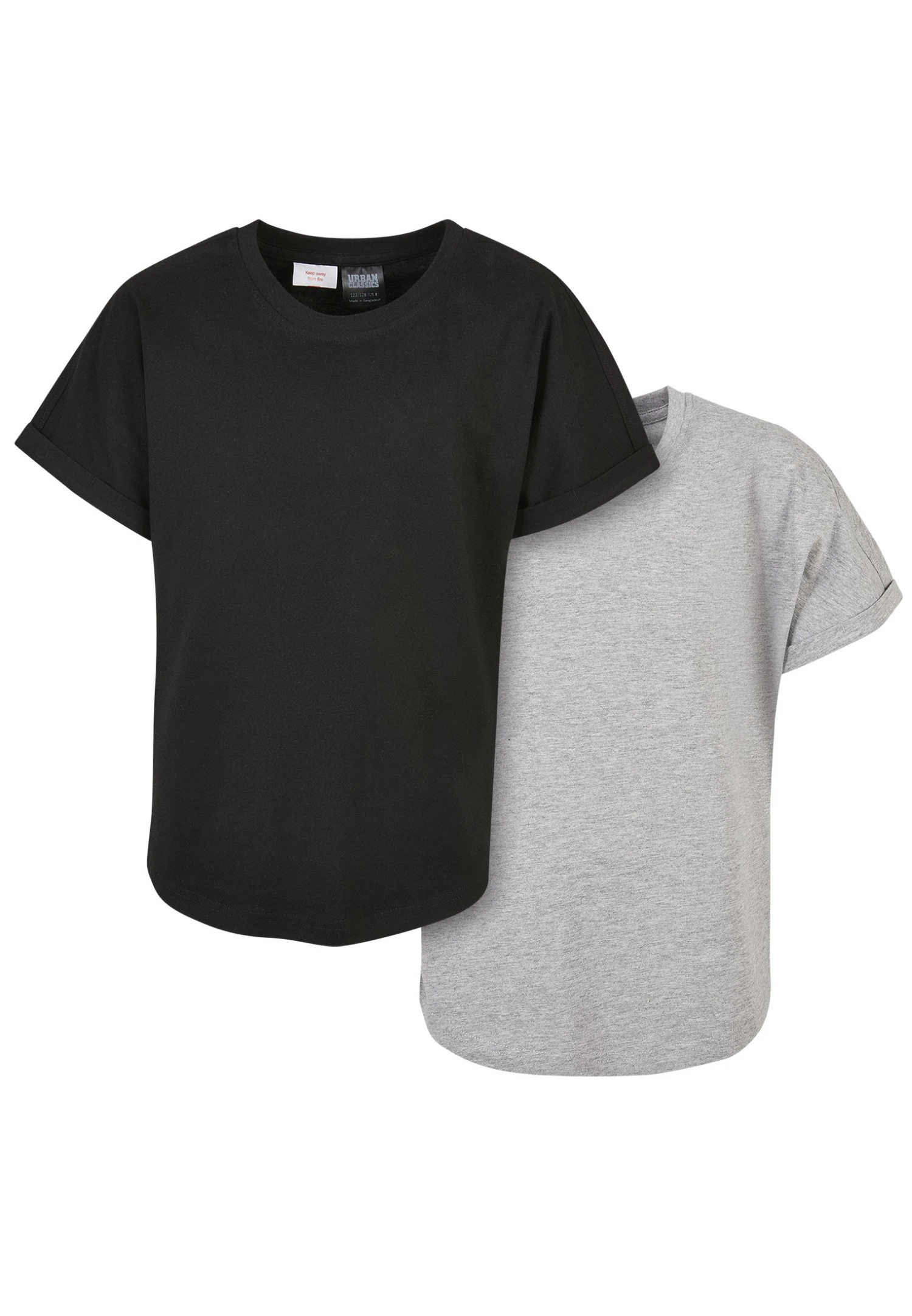 URBAN CLASSICS 2Pack - T-Shirt Basic - Grey Black 3 URBAN CLASSICS 2Pack - T-Shirt Basic - Grey Black