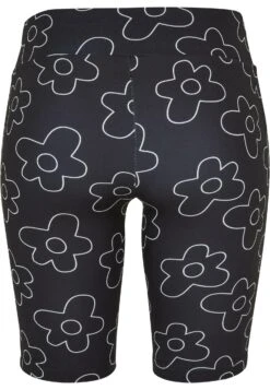 URBAN CLASSICS High Waist Aop Tech Cycle - Shorts - Blackflower -Urban Classics 5217fa3092854da883d7a5daadea9e88