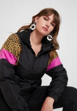 URBAN CLASSICS Ladies Mixed Pull Over Jacket - Jas - Black -Urban Classics 5461240ab9ef4f1aa24b36ab8e29c292