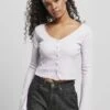 URBAN CLASSICS Cropped Rib - Longsleeve - Softlilac -Urban Classics 55e930031be94691b066cd4861bd0f59