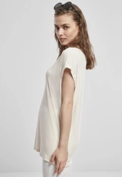 URBAN CLASSICS Ladies Modal Extended Shoulder Tee - T-Shirt Basic - Whitesand -Urban Classics 560331817dfb4771a71a3c7214836a9a