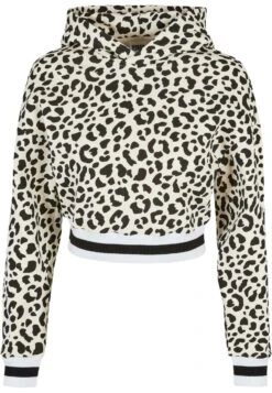 URBAN CLASSICS Short Aop College - Hoodie - White/Sand/Leo