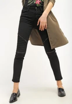 URBAN CLASSICS Ladies Stretch Biker Pants - Slim Fit Jeans - Black -Urban Classics 570a9e9302d940bd8368f0aea0da1613