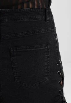 URBAN CLASSICS Lace Up Skirt - Jeansrok - Black Washed -Urban Classics 5a3cb2f3b93041ffa4f54046b209aa2f