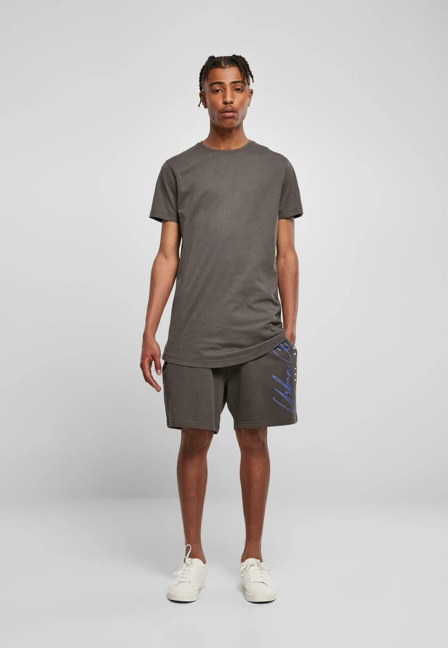 URBAN CLASSICS Shaped Long - T-Shirt Basic - Darkshadow 4 URBAN CLASSICS Shaped Long - T-Shirt Basic - Darkshadow - Afbeelding 2