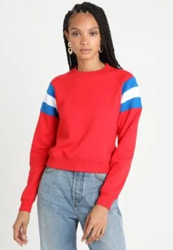 URBAN CLASSICS Sweater - Firered/Brightblue/White