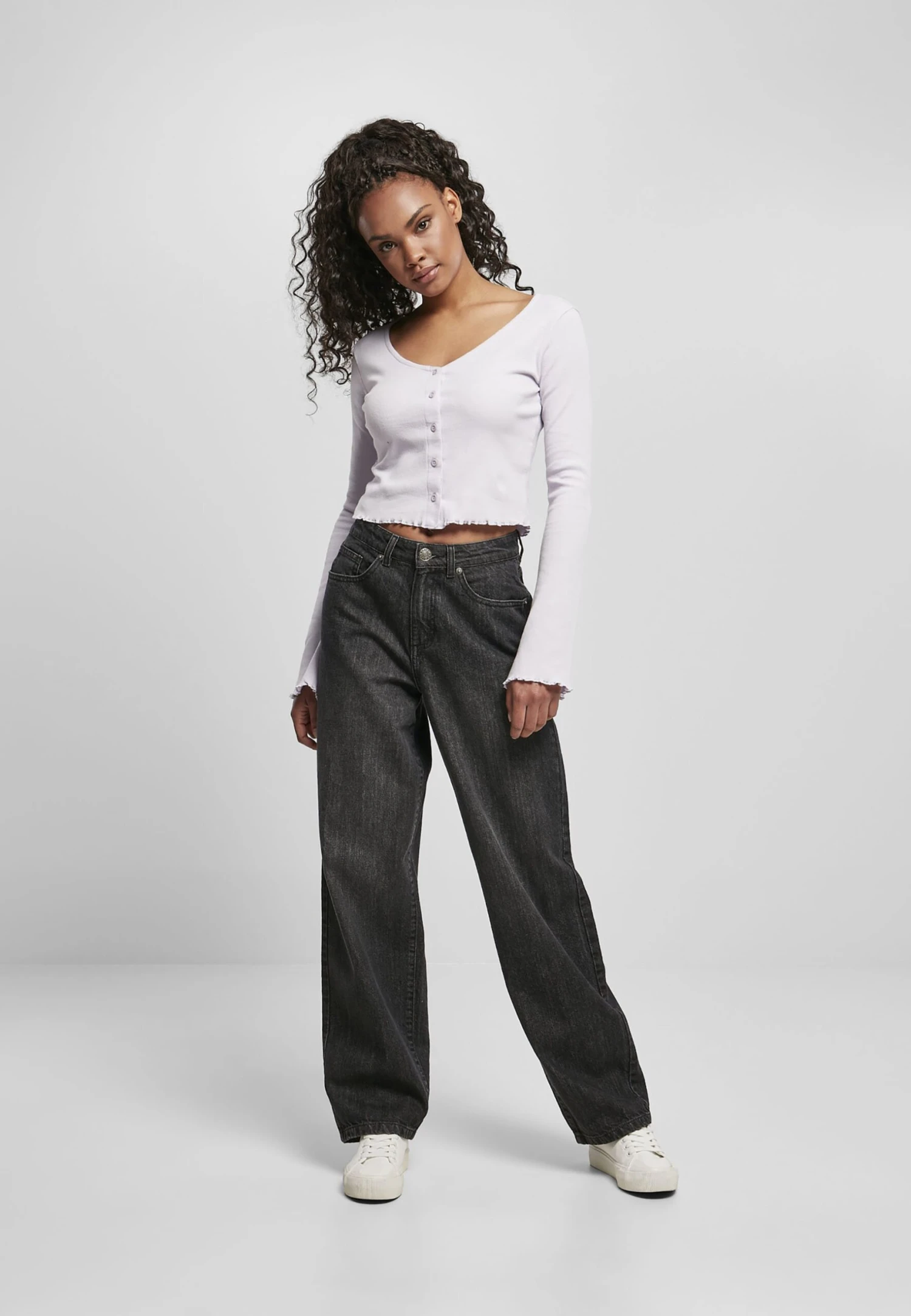 URBAN CLASSICS Cropped Rib - Longsleeve - Softlilac 4 URBAN CLASSICS Cropped Rib - Longsleeve - Softlilac - Afbeelding 2