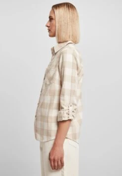 URBAN CLASSICS Overhemdblouse - Whitesand Lighttaupe -Urban Classics 6224e077b85a47a0ae404888e9ffe3d2