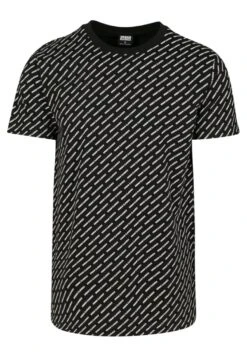 URBAN CLASSICS Allover Logo Tee - T-Shirt Print - Black