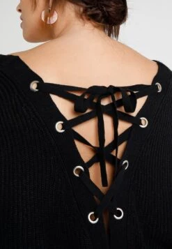 Ladies Back Lace Up - Trui - Black -Urban Classics 68ca5f63ca904f11b6a5b30dfebdb5a8