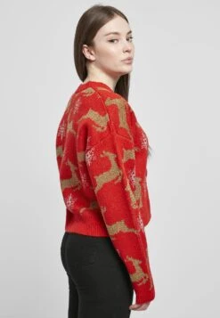 URBAN CLASSICS Oversized Christmas- Vest - Red/Gold -Urban Classics 69105fe7505a4f438376b50e8ecae2d6