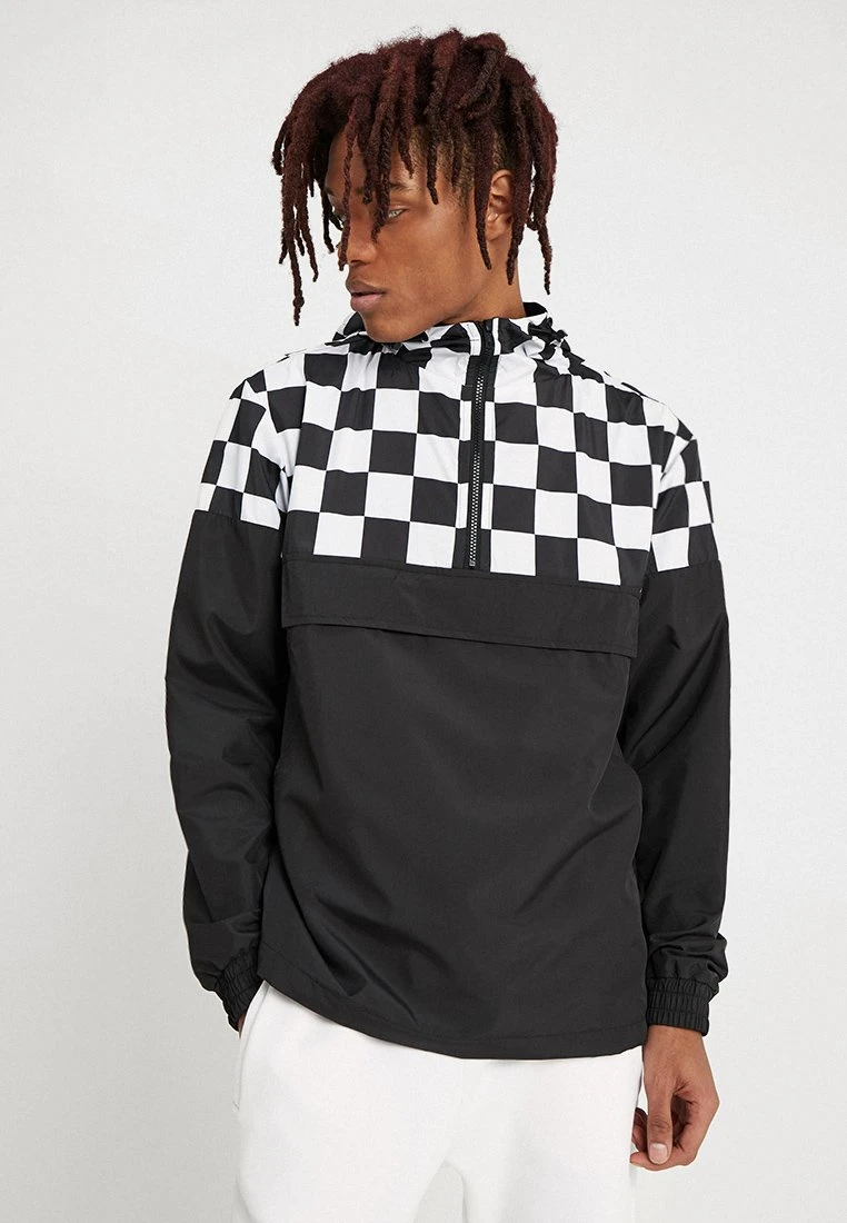 URBAN CLASSICS Check Pull Over Jacket - Windjack - Black/Chess 3 URBAN CLASSICS Check Pull Over Jacket - Windjack - Black/Chess